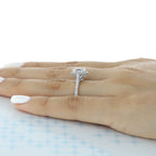 1.33CT Oval Cut Halo Moissanite Engagement Ring