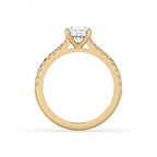 Round Diamond Pave Band Engagement Ring