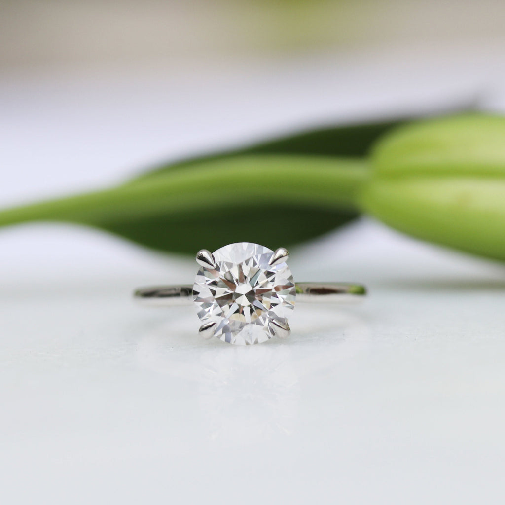 2.75 CT Round Brilliant Cut Moissanite Solitaire Engagement Ring