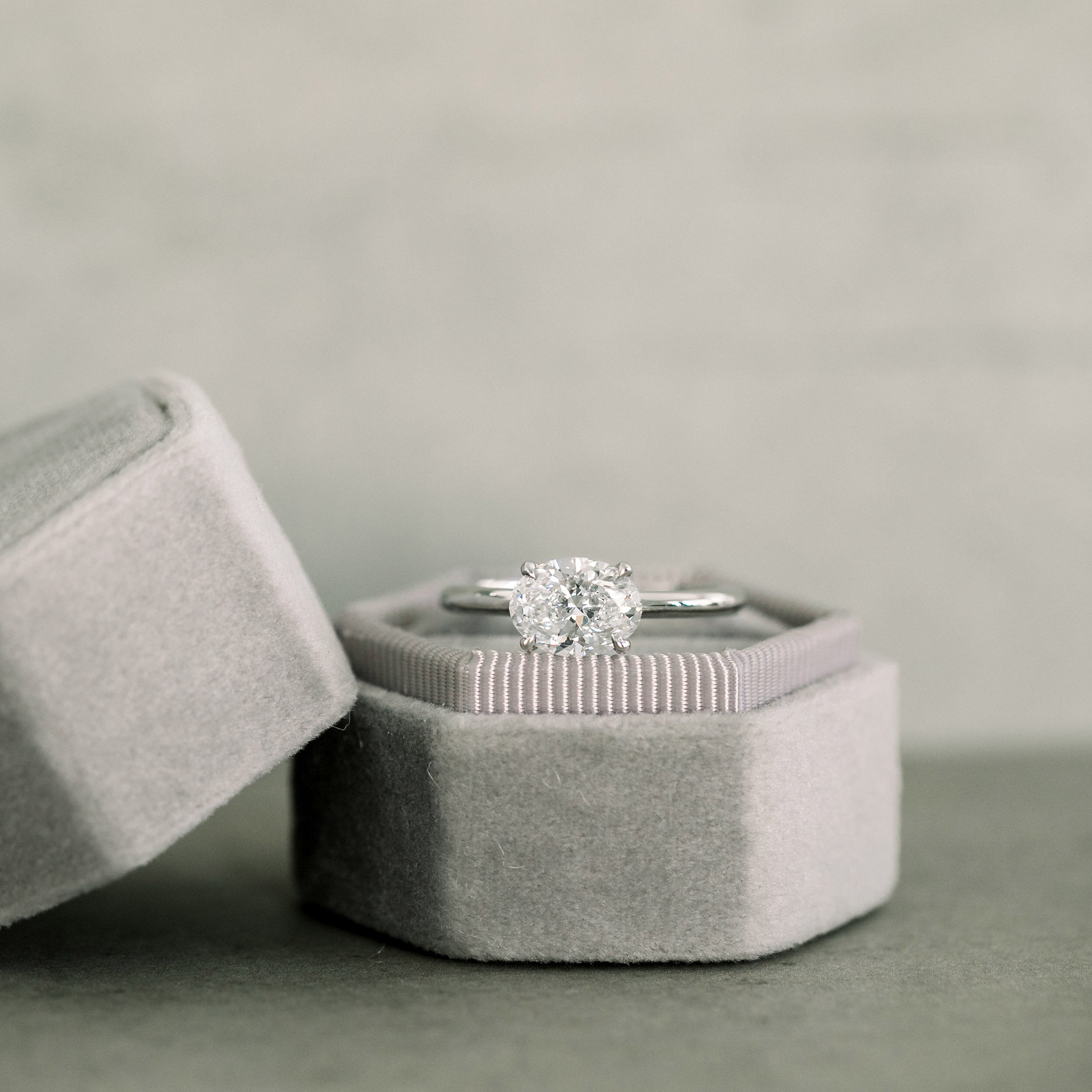 2.0 CT East-West Oval Cut Moissanite Solitaire Engagement Ring
