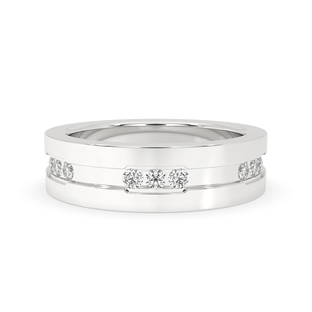 Matte Finish White Gold Wedding Band Main image