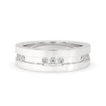 Matte Finish White Gold Wedding Band