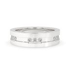 Matte Finish White Gold Wedding Band