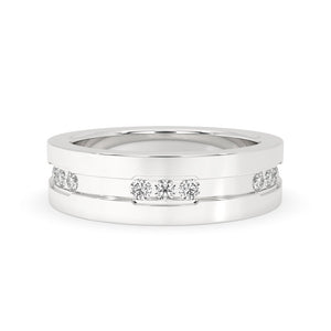 Matte Finish White Gold Wedding Band
