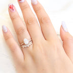 2.0CT Oval Moissanite Pave Bridal Ring Set
