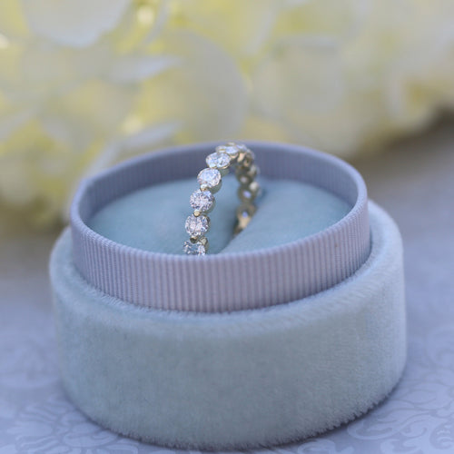 1.0 TCW Round Brilliant Cut 3/4 Eternity Moissanite Wedding Band