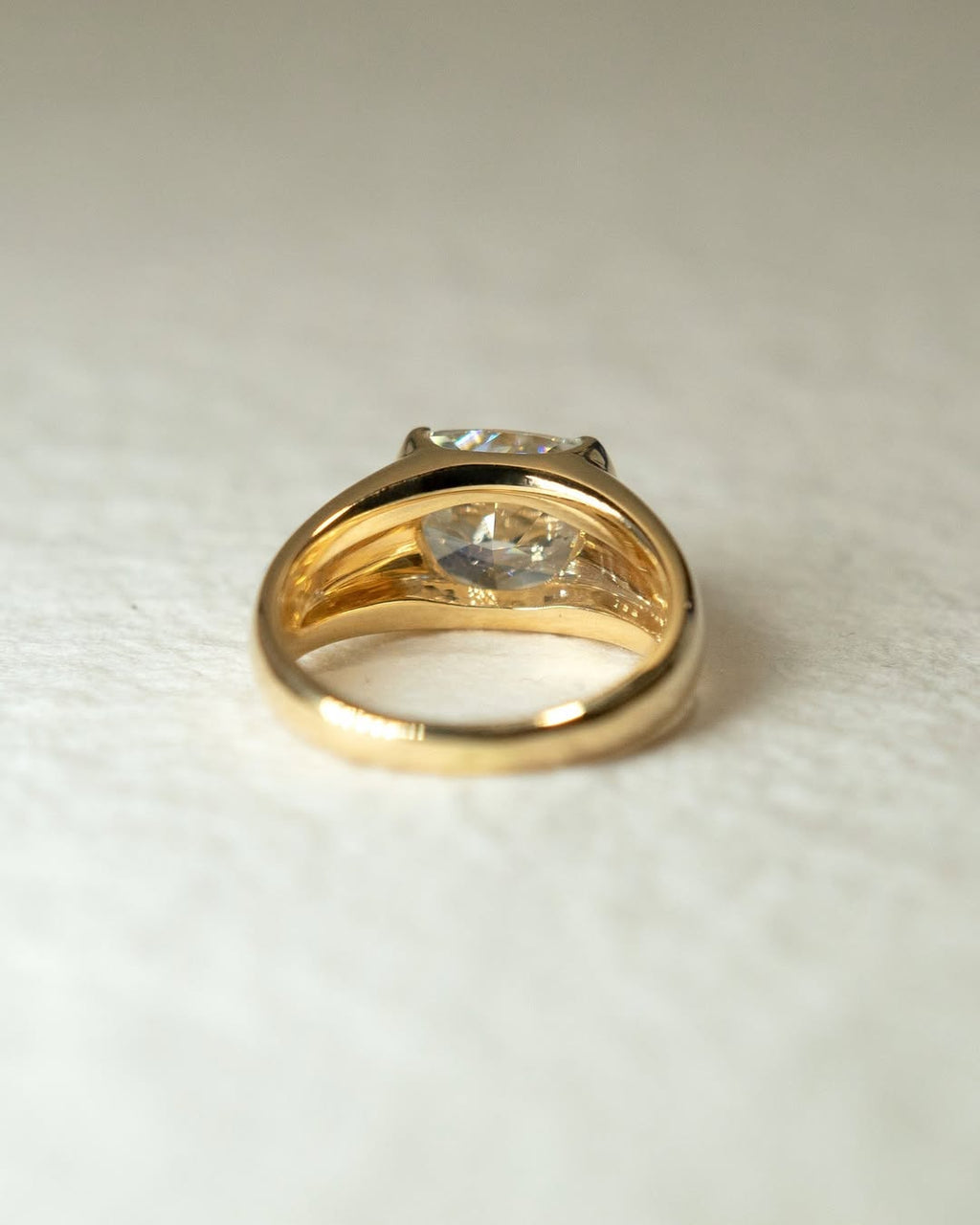 1.50 -3.80 CT Elongated Cushion ⁠Cut Lab Grown Diamond Bezel Engagement Ring