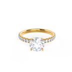 2.25 CT Round Moissanite Solitaire Pave Setting Engagement Ring