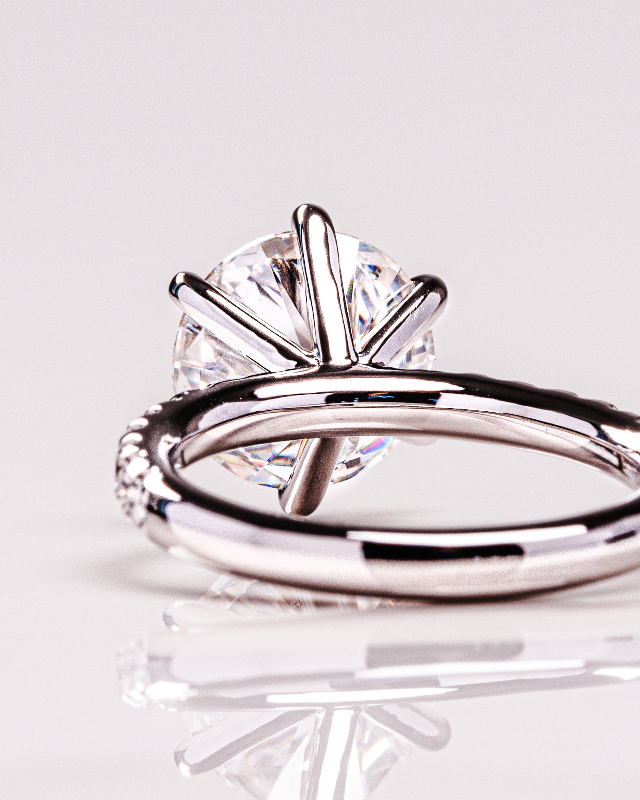 2.50 CT Round Moissanite Pave Setting Engagement Ring