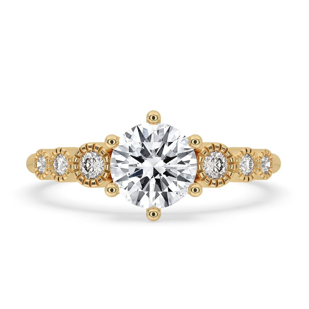 Round Diamond Engagement Ring With 6 Prong Style Main image