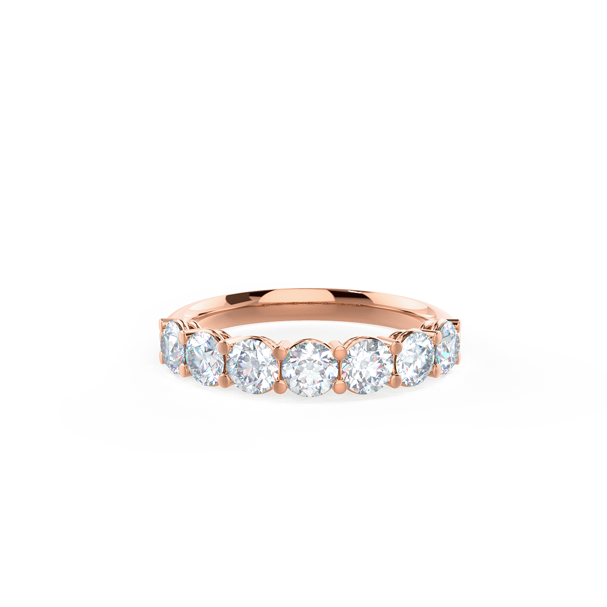 0.35 TCW Round Brilliant Cut 7 Stone Eternity Wedding Band