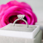 2.0 CT Emerald Moissanite Pave Setting Engagement Ring
