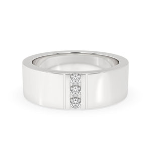 Three Stone Diamond Ring – Round Matte Finish
