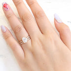 2.0CT Oval Moissanite Pave Bridal Ring Set