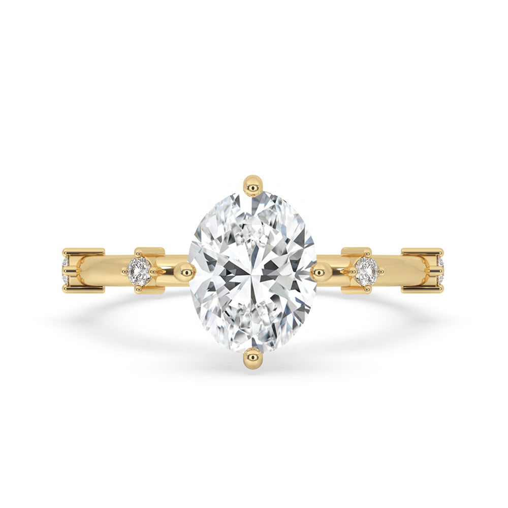 Oval Shaped Engagement Ring - Distance Pave