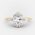 1.50 CT Oval Cut Moissanite Three Stones Engagement Ring