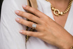 4.60 CT Radiant Cut Moissanite Hidden Halo & Pave Setting Engagement Ring
