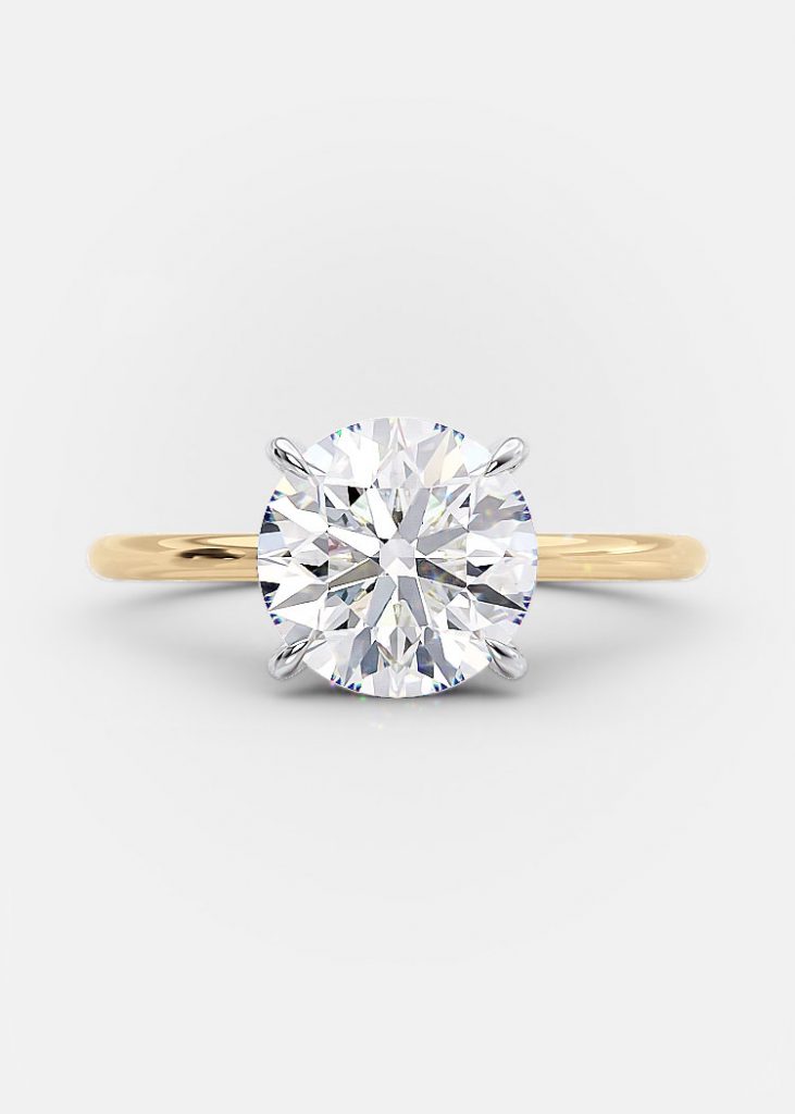 2.0 CT Round Brilliant Cut Moissanite Solitaire Engagement Ring