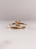 2.50 CT Cushion Moissanite Solitaire Engagement Ring With Hidden Halo Setting