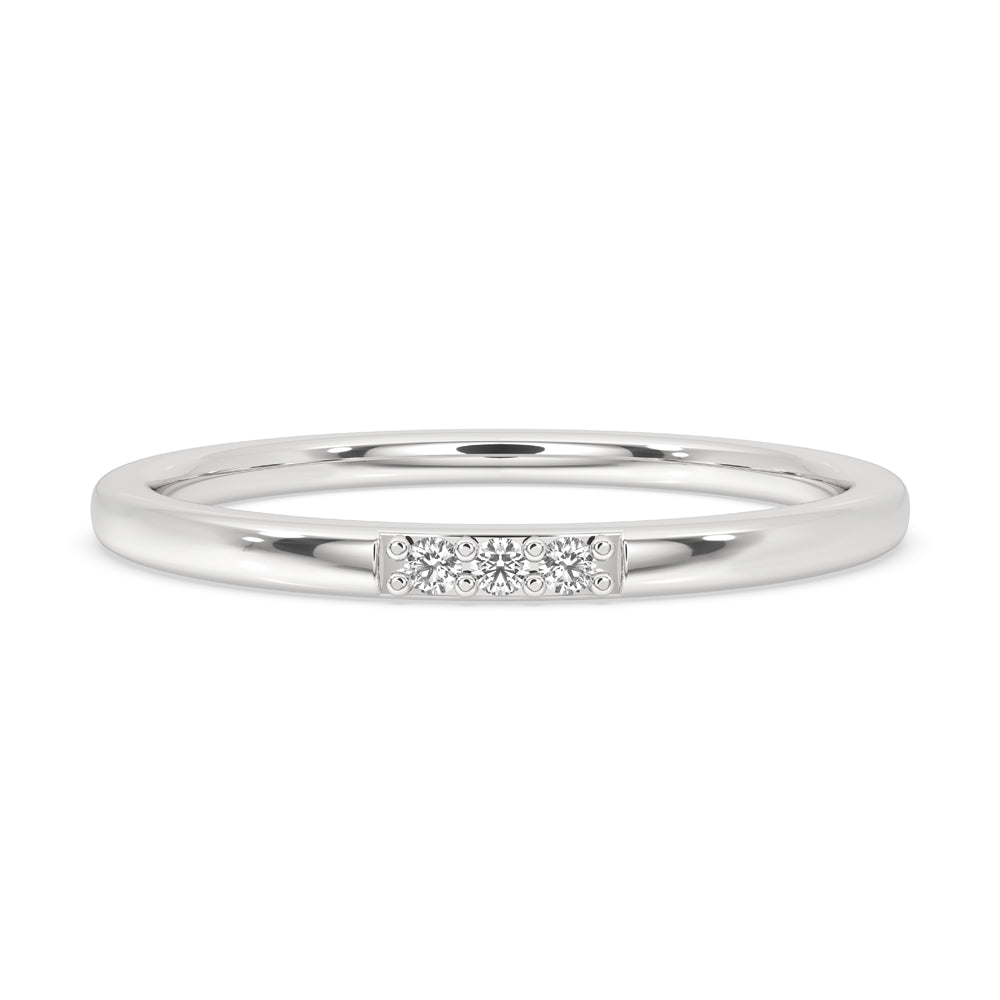 3 Stone Wedding Band - Minimalist Style