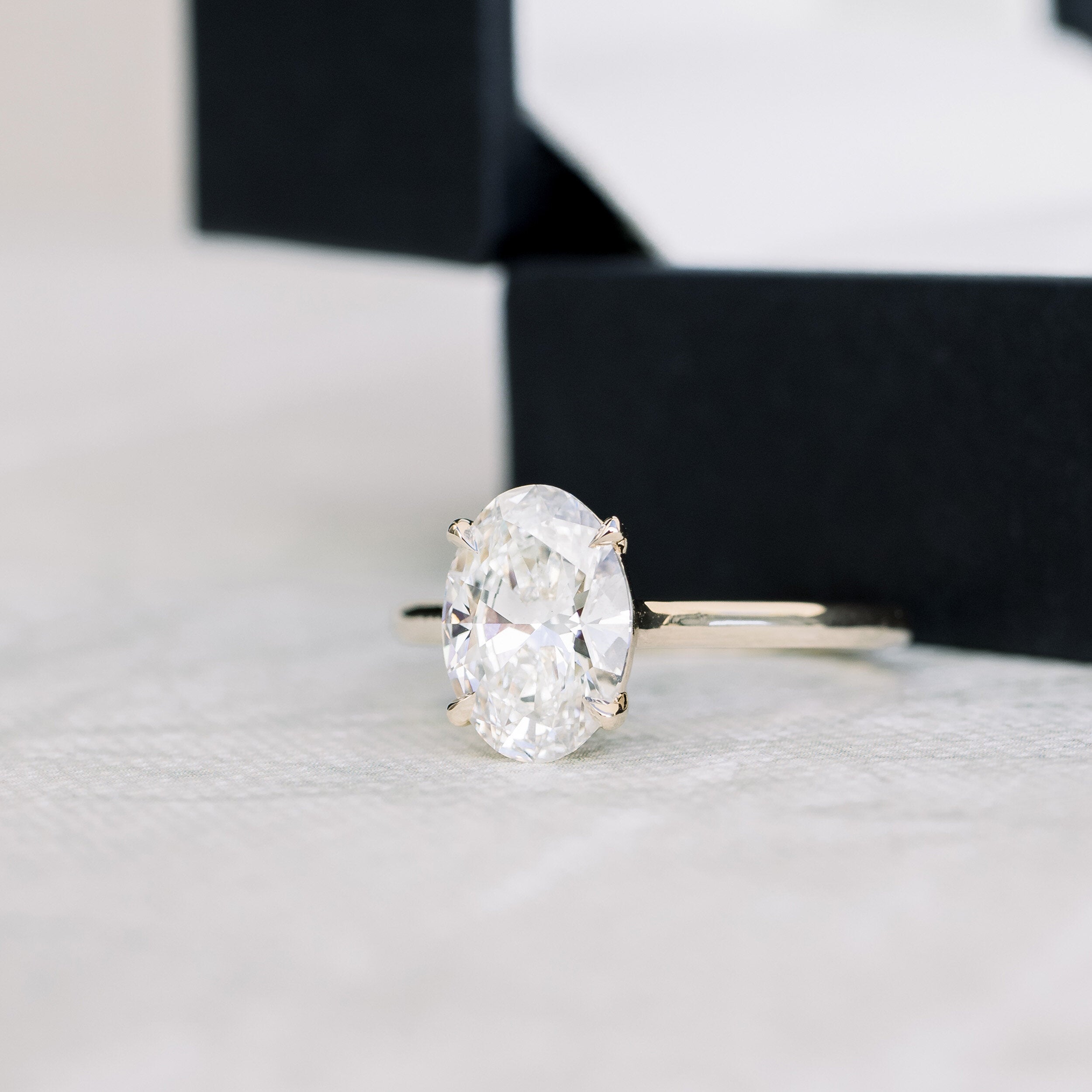 2.50 CT Oval Moissanite Solitaire Engagement Ring