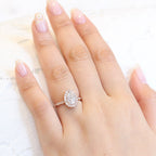 1.50 CT Pear Cut Moissanite Halo Engagement Ring