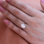2.0 CT Oval Cut Moissanite Halo Engagement Ring