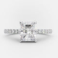 1.50 CT Radiant Moissanite Hidden Halo Pave Setting Engagement Ring