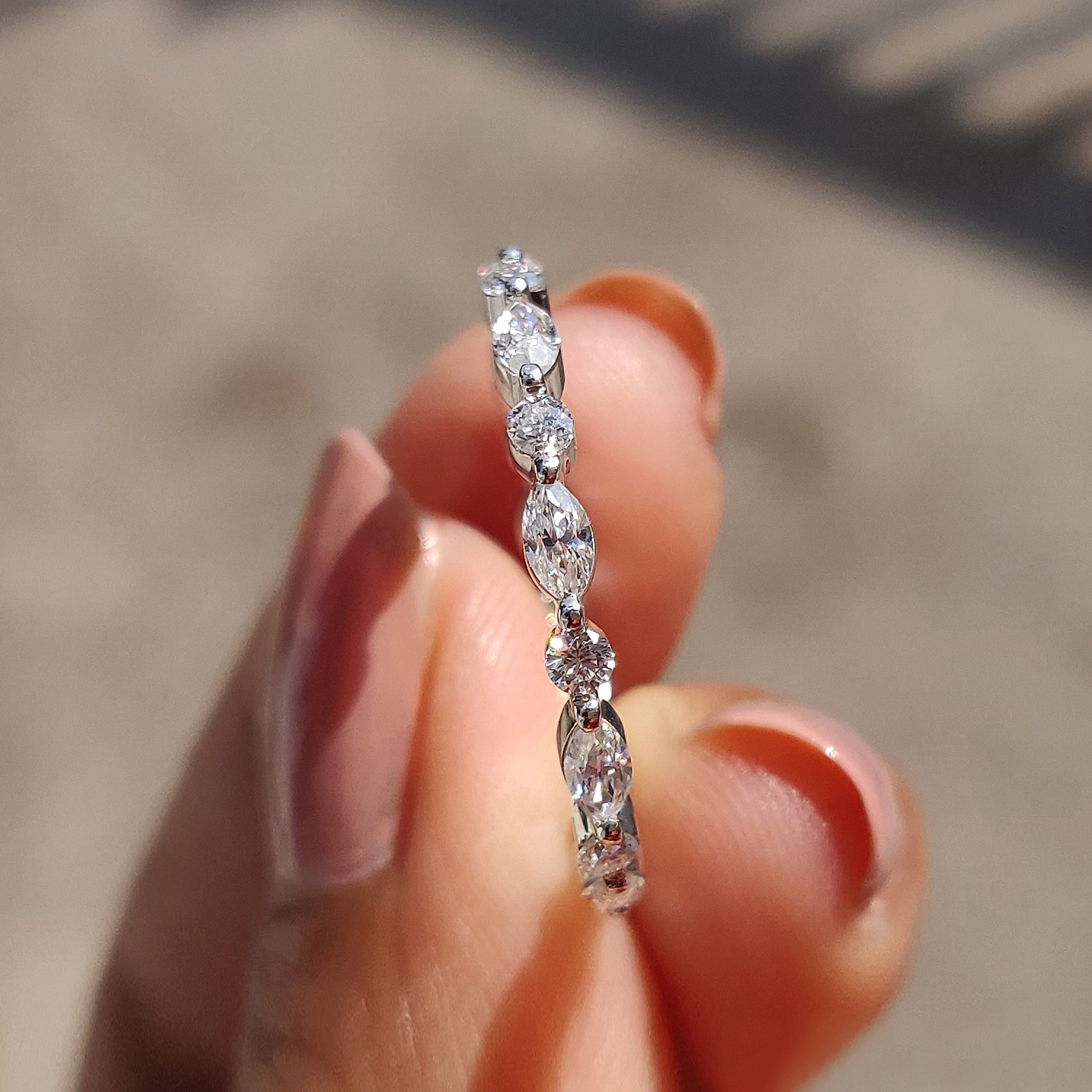 Marquise Wedding Band – Full Eternity Design