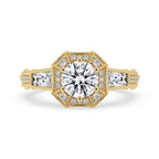 Vintage Diamond Ring with Round Center Stone