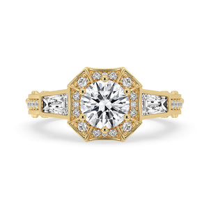 Vintage Diamond Ring with Round Center Stone