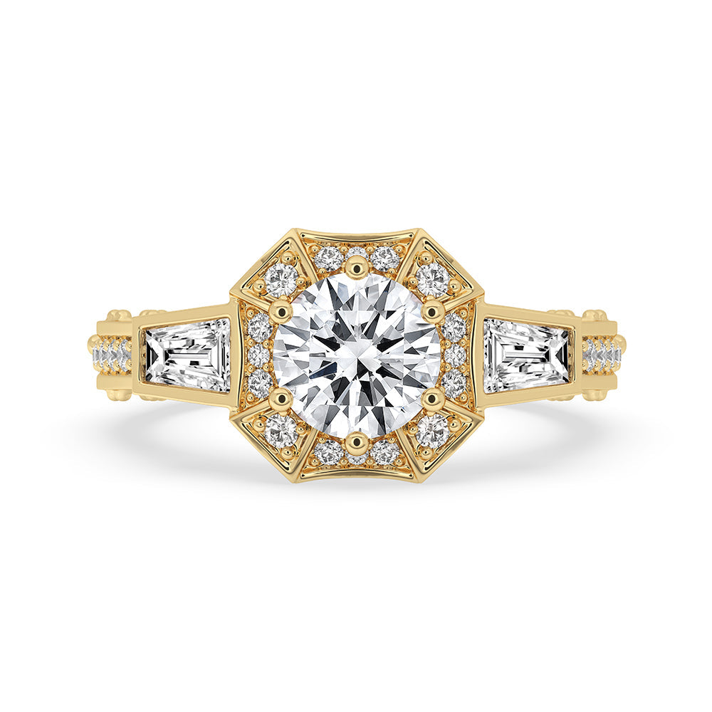 Vintage Diamond Ring with Round Center Stone