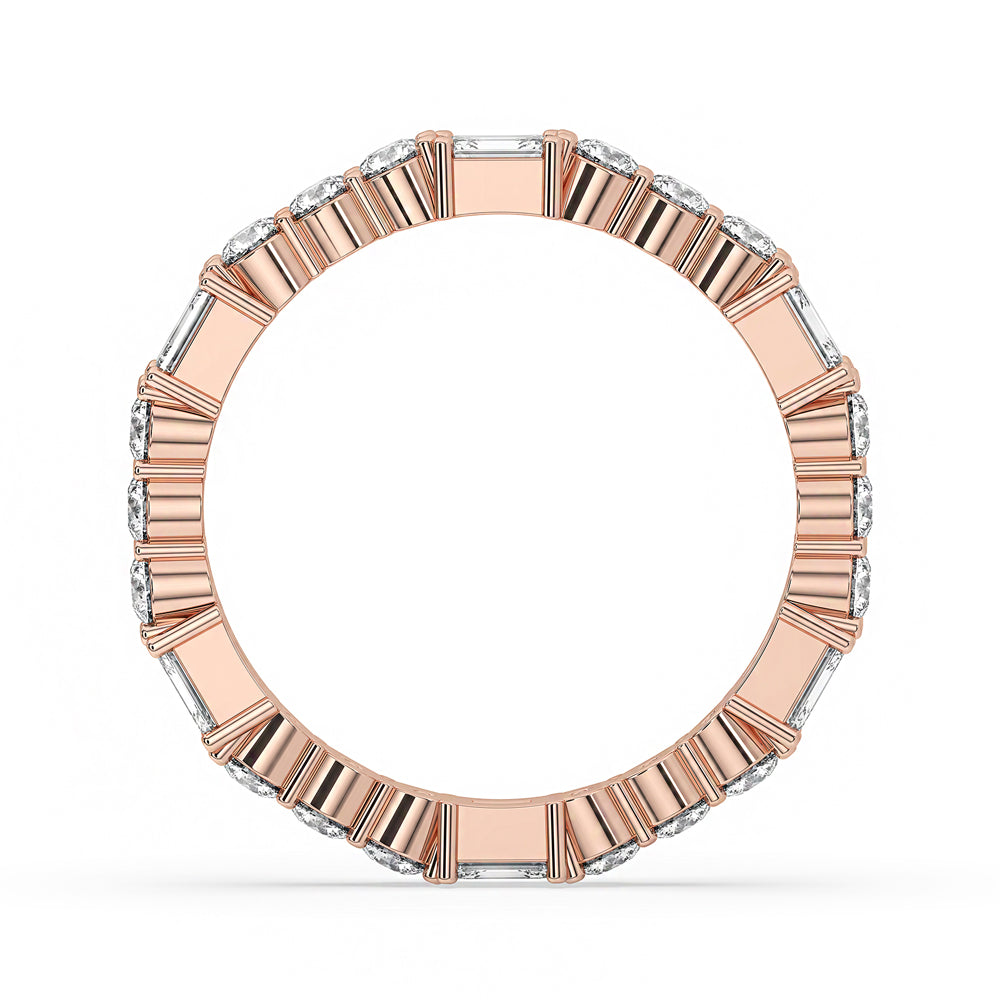 Unique Emerald Eternity Band - Rose Gold Secondary image
