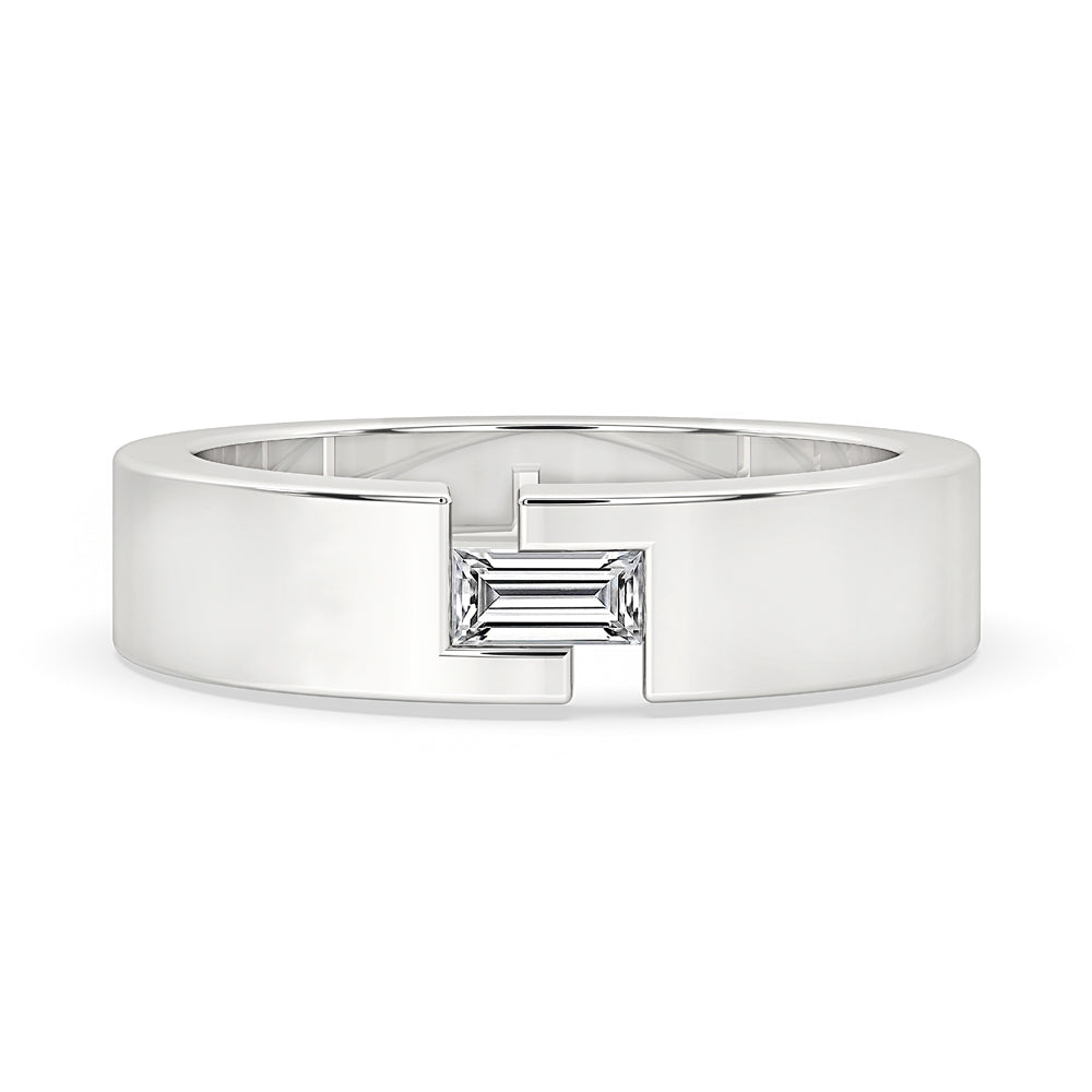 Baguette Diamond Wedding Band - Solitaire Style Main image