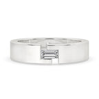 Baguette Diamond Wedding Band - Solitaire Style