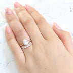 1.50CT Oval Cut Moissanite Pave Bridal Ring Set