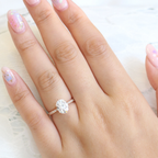 2.0 CT Oval Cut Moissanite Pave Engagement Ring