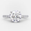 2.50 CT Round Moissanite Pave Setting Engagement Ring