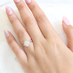 1.0 CT Vintage Floral Round Cut Diamond Moissanite Halo Engagement Ring