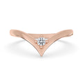 Gold Chevron Ring - Solitaire Round Diamond