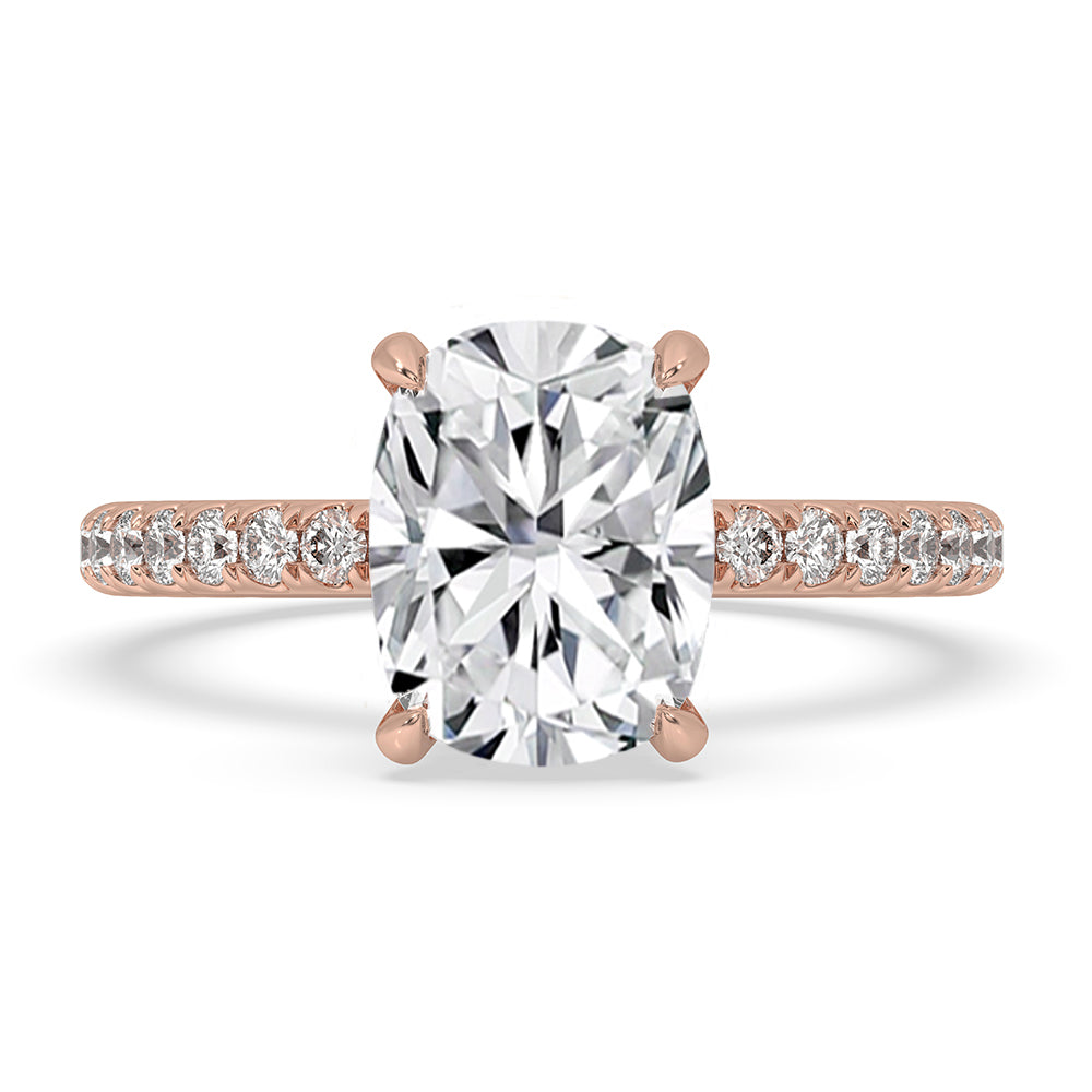 Cushion Diamond Ring In Double Hidden Halo Design Main image