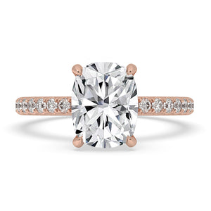 Cushion Diamond Ring In Double Hidden Halo Design