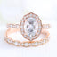 1.50 CT Oval Cut Moissanite Vintage Halo Bridal Ring Set