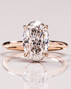 4.0 CT Oval Moissanite Hidden Halo Setting Engagement Ring