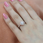 1.0 CT Cushion Cut Vintage Halo Style Moissanite Engagement Ring