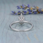 2.50CT Pear Moissanite Solitaire Engagement Ring With Hidden Halo Setting