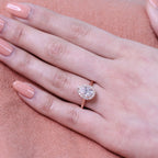 1.50 CT Pear Cut Moissanite Halo Engagement Ring
