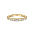 Gold Wedding Band Women With Round Diamonds