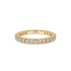 Gold Wedding Band Women With Round Diamonds