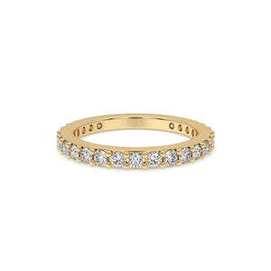 Gold Wedding Band Women With Round Diamonds